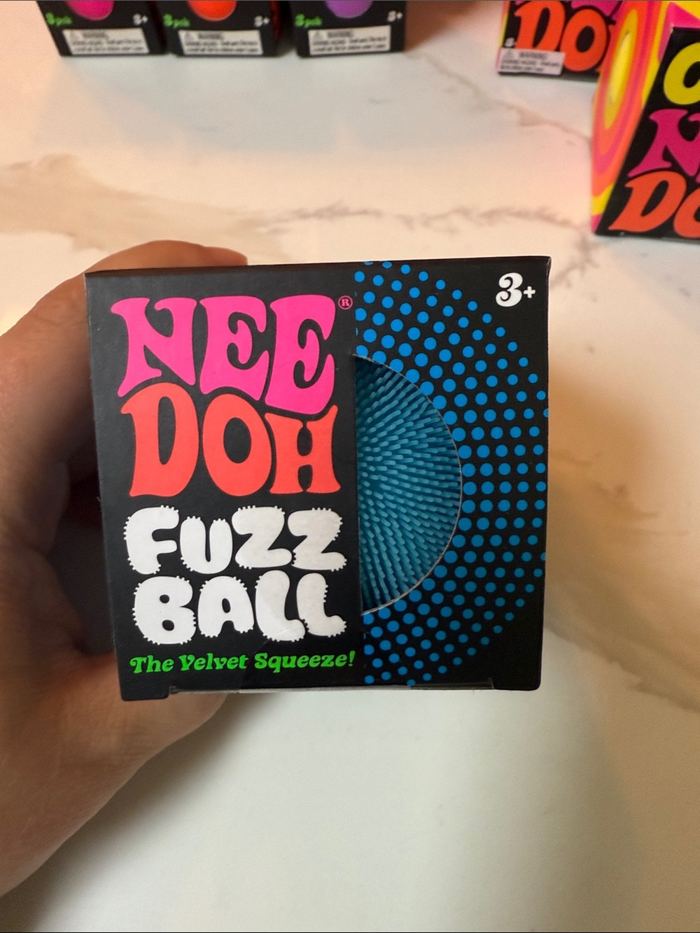 NEE DOH Fuzz Ball Velvet Squeeze - Blue